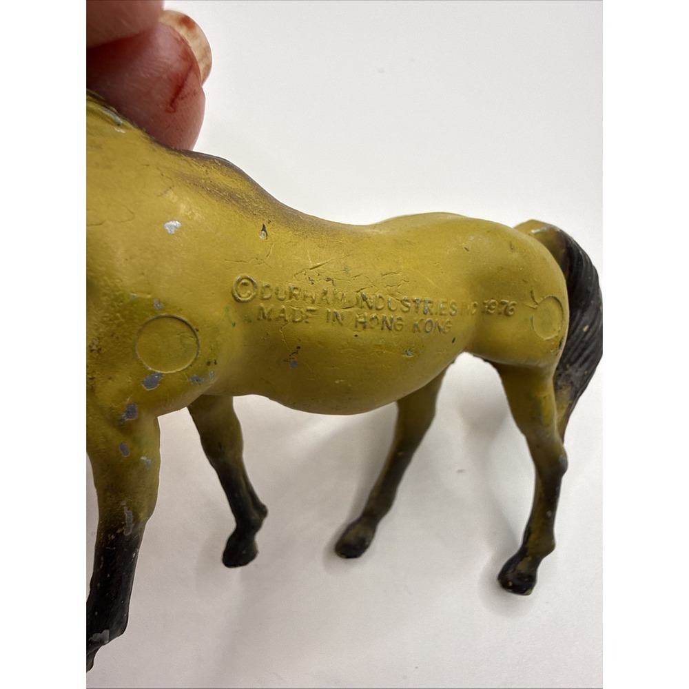 Vintage Durham Industries Miniature 3" Horse Cast Metal Tan Yellow  1976 (#3) - Picture 7 of 8
